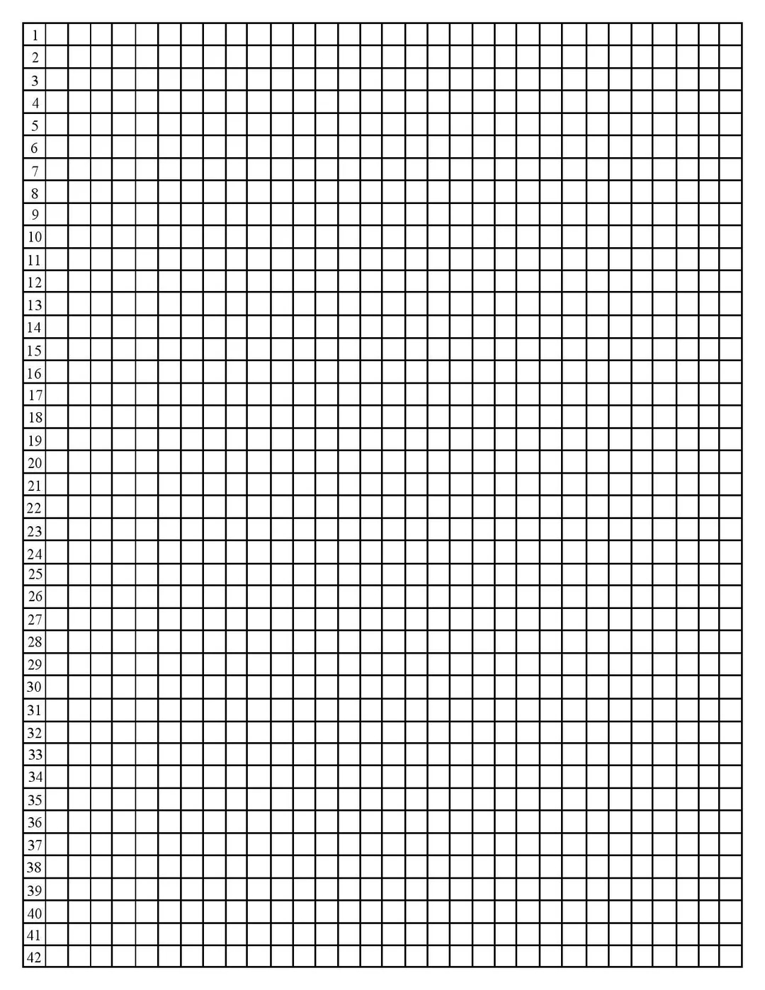 Quarter inch Graph Paper With Line Numbers Etsy