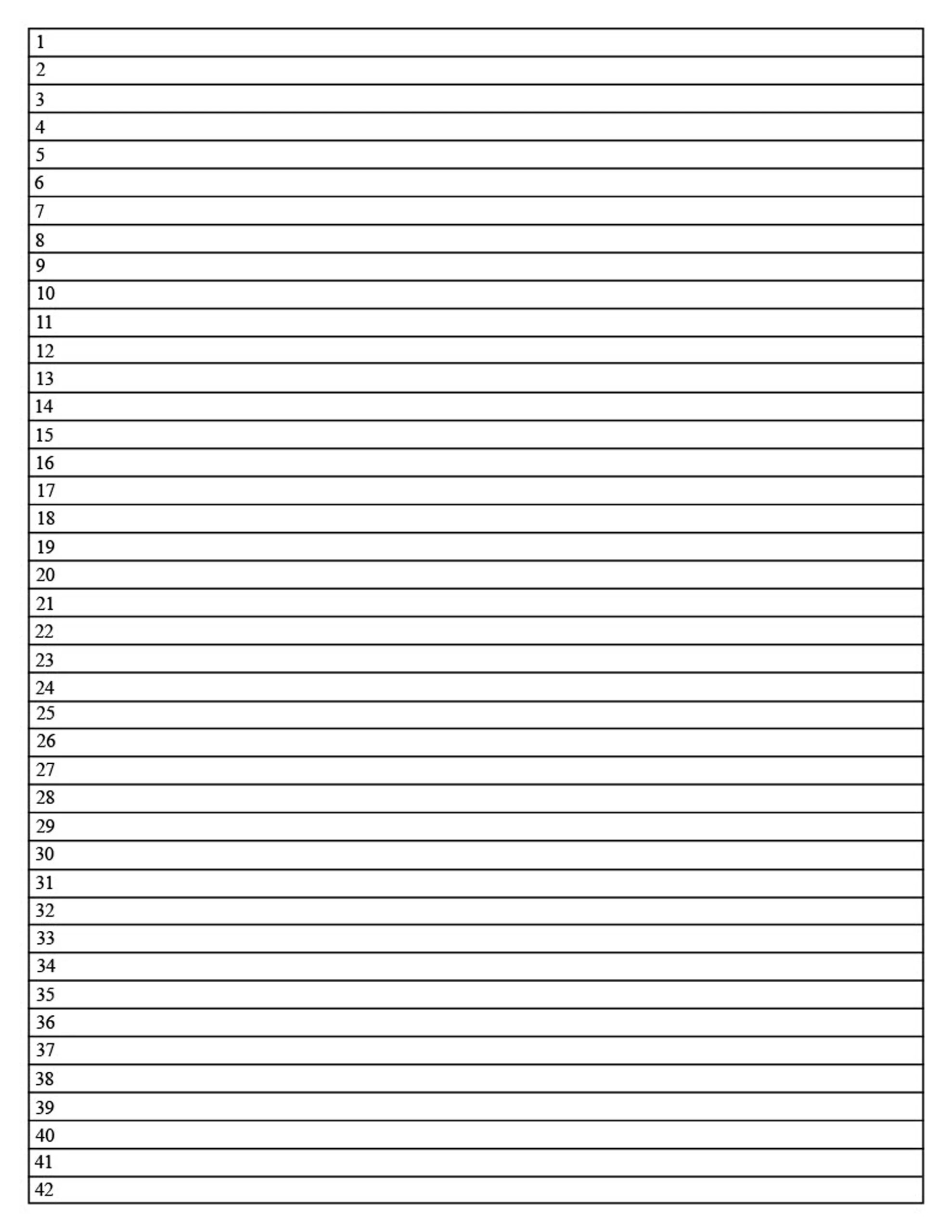 Quarter inch Lined Notebook Paper With Line Numbers Etsy
