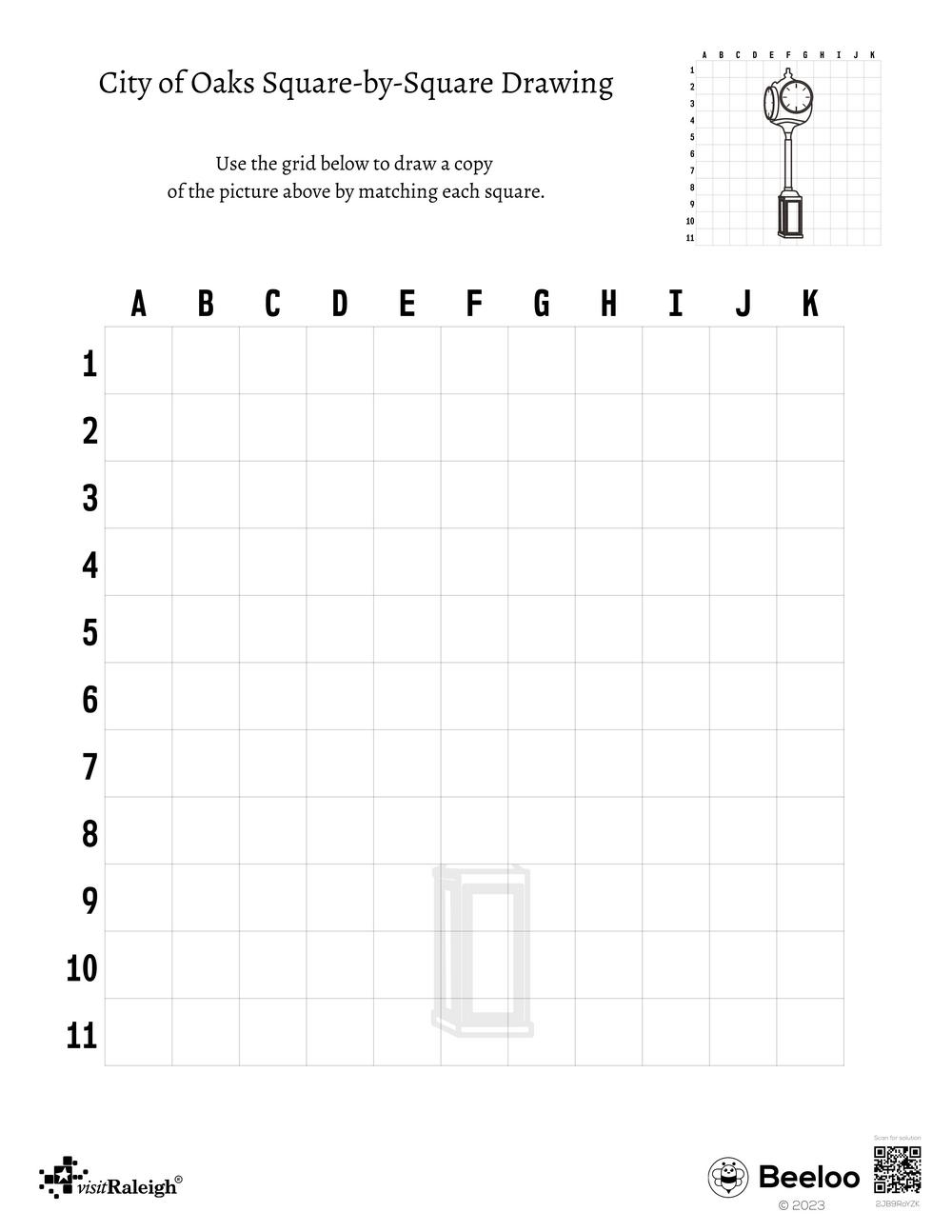 Raleigh N C themed Grid Drawings Beeloo Printable Crafts And Activities For Kids