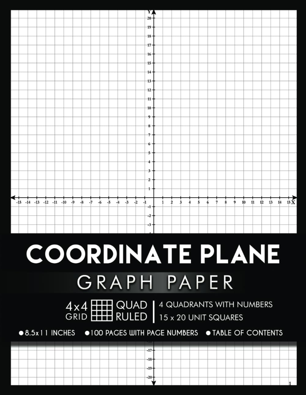 Ream Of Paper Numbered Axis Graph Paper 4 Quadrant Grid With 3 16 Lined Chart Paper For Teachers
