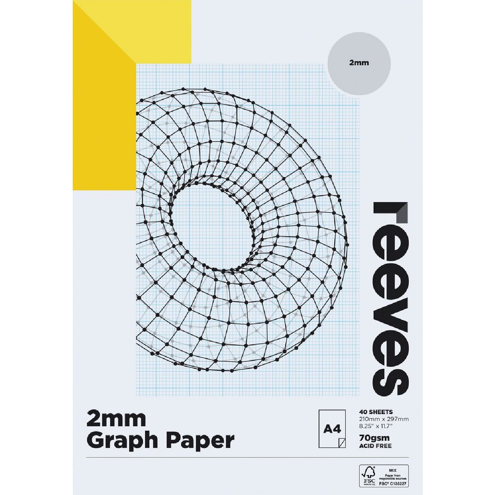 Reeves 2mm Graph Pad 70gsm 40 Sheets A4 Officeworks