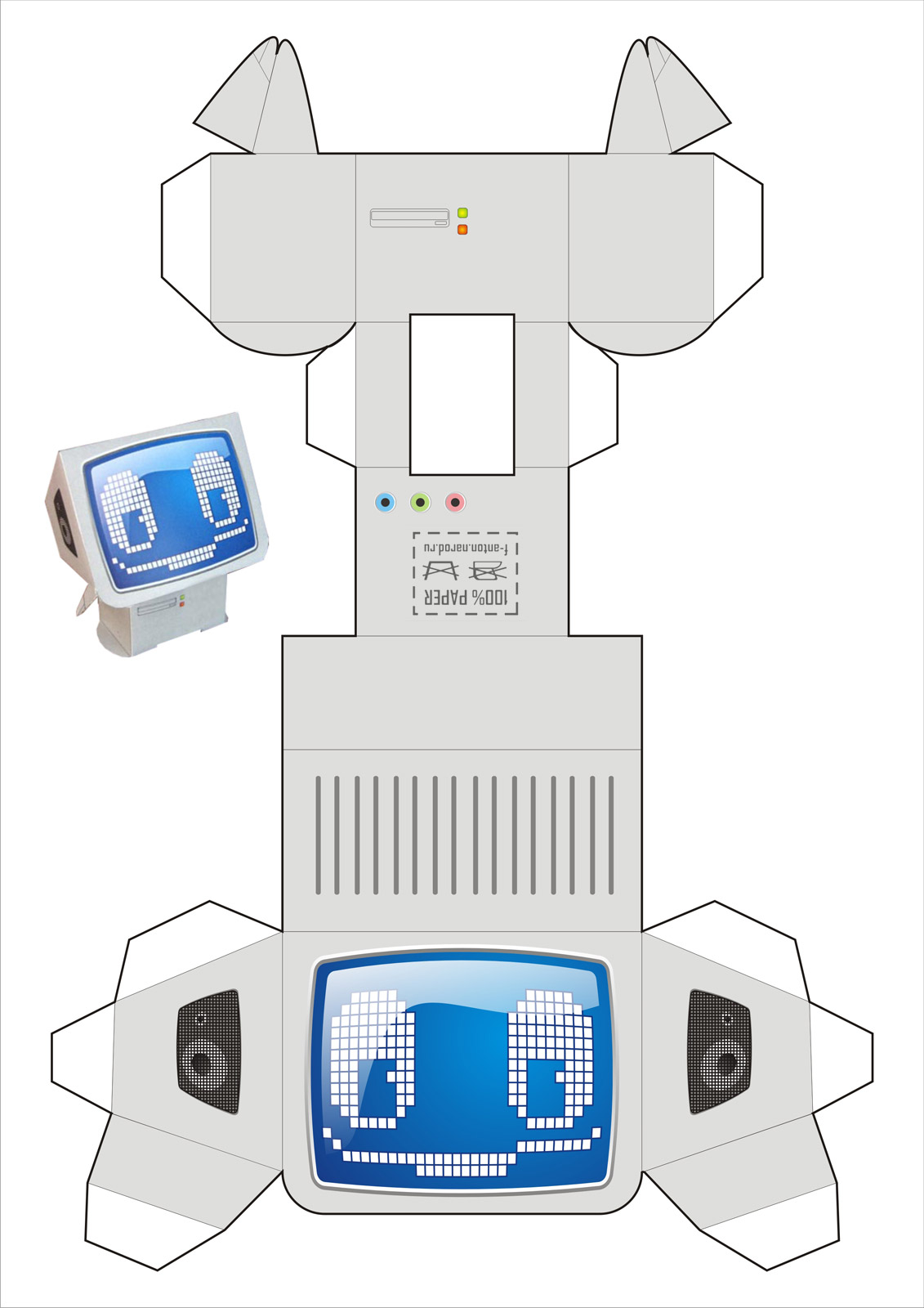 Robot Paper Model Free Printable Paper Models By Anton Filonov