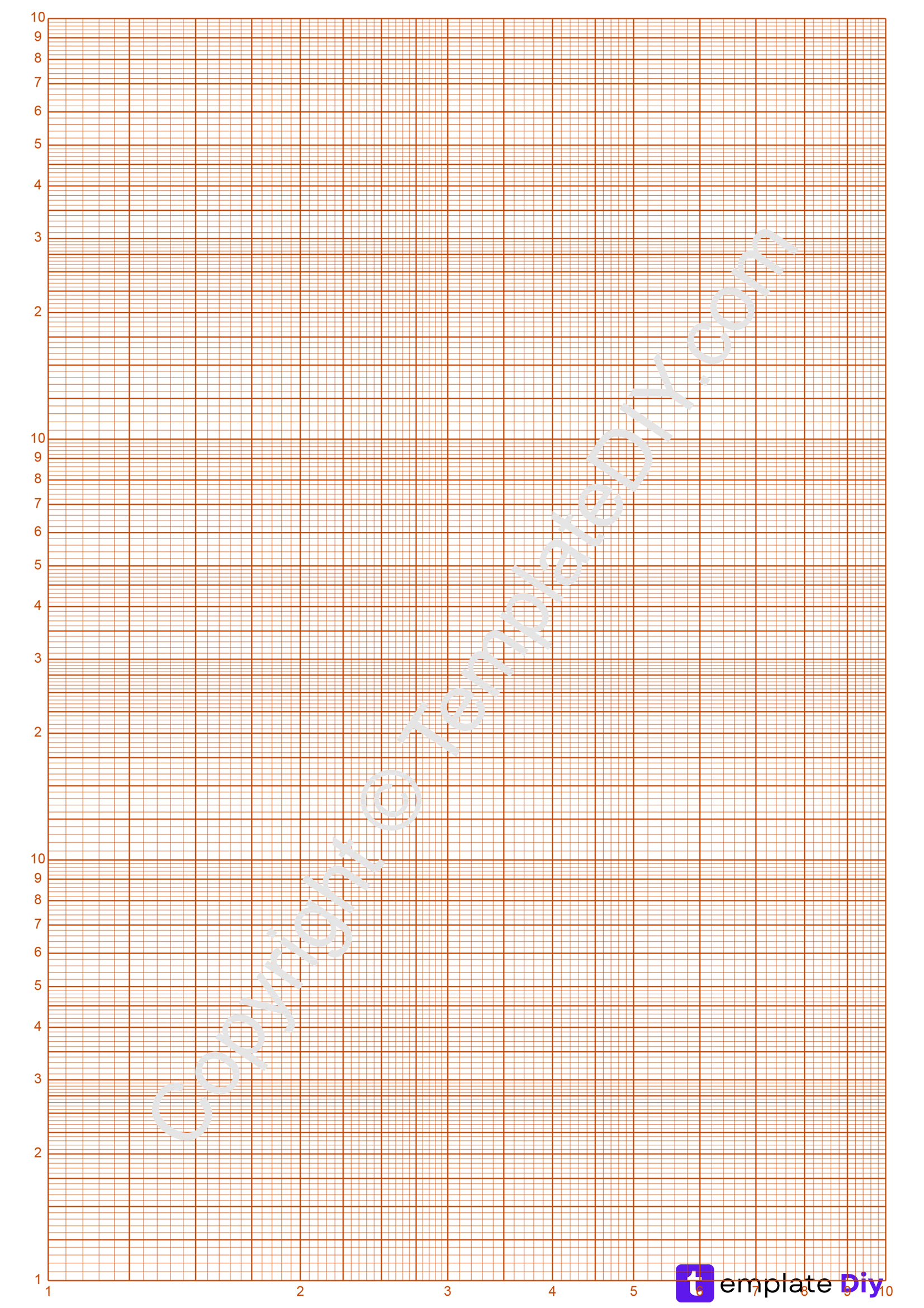 Semi Log Graph Paper Grid Paper Printable Template In PDF
