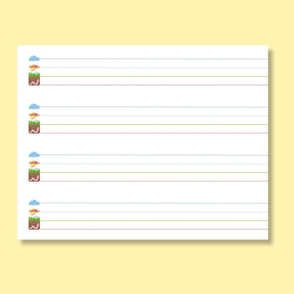Sky Plane Grass Worm Paper Free Printable 