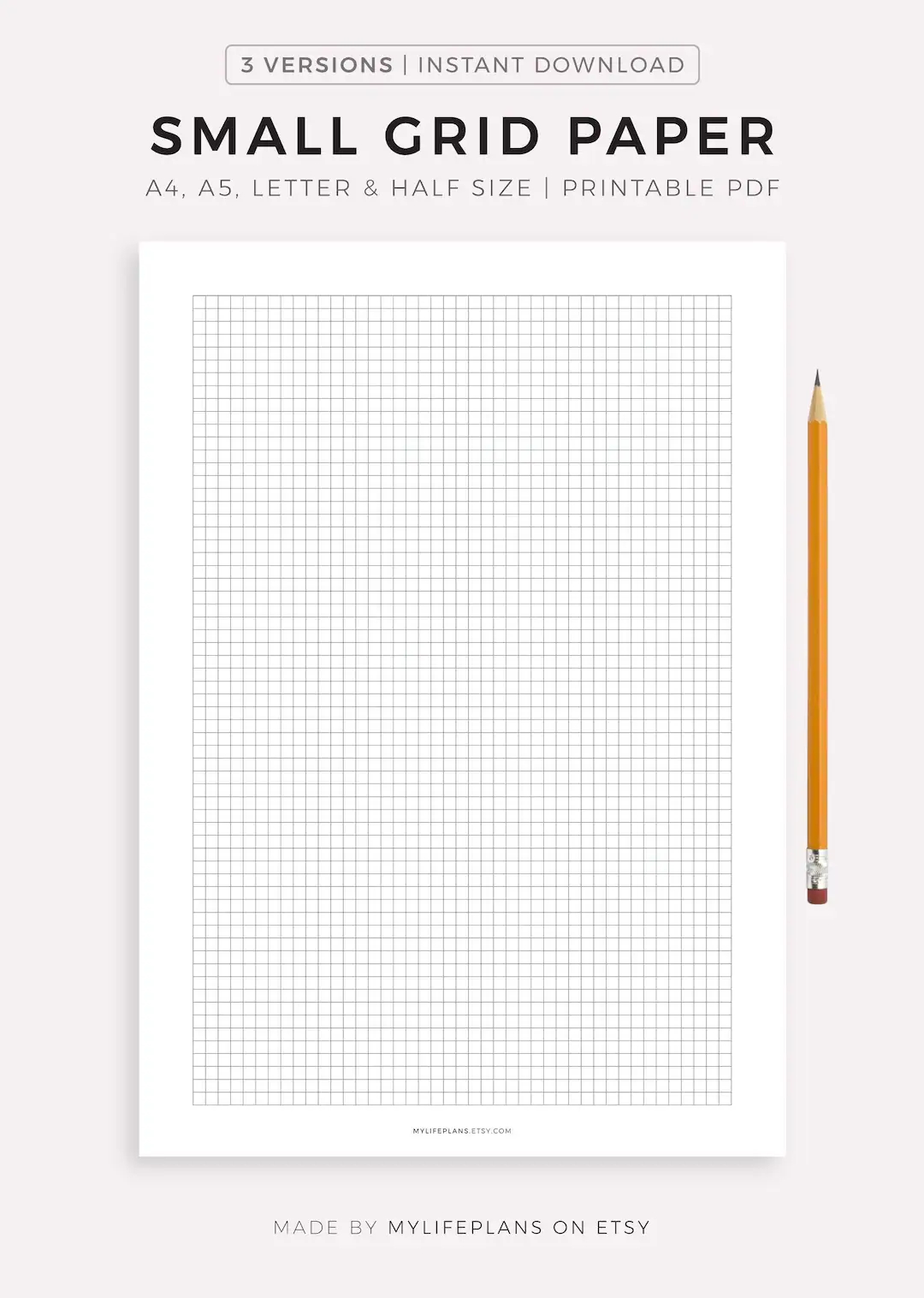 Small Grid Paper Printable Squared Paper Planner Inserts A4 a5 letter half Size Instant Download PDF Etsy UK
