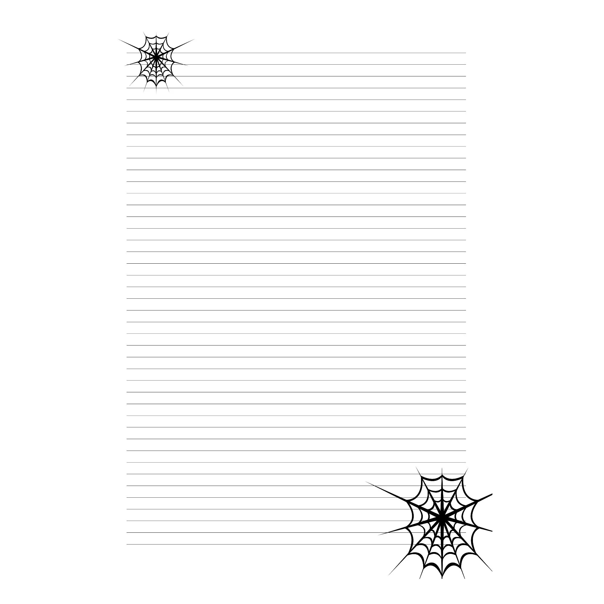 Stationery A4 Printable Paper Cobweb Theme Writing Paper Printable Etsy