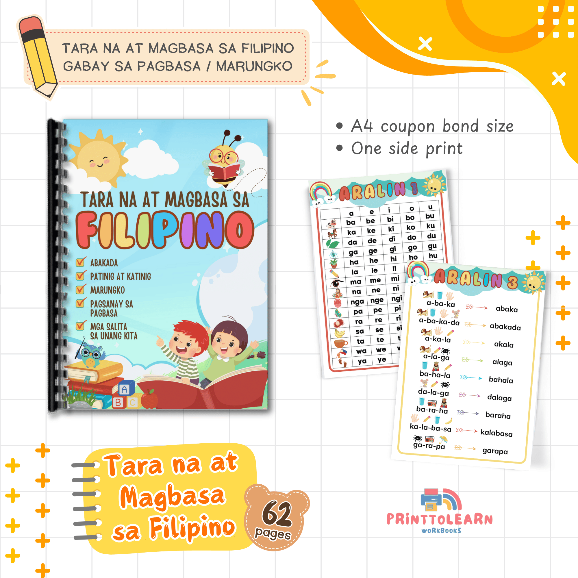  Tara Na At Magbasa Sa Filipino Gabay Sa Pagbasa Para Sa Kindergarten At Grade 1 Tagalog Marungko Lazada PH