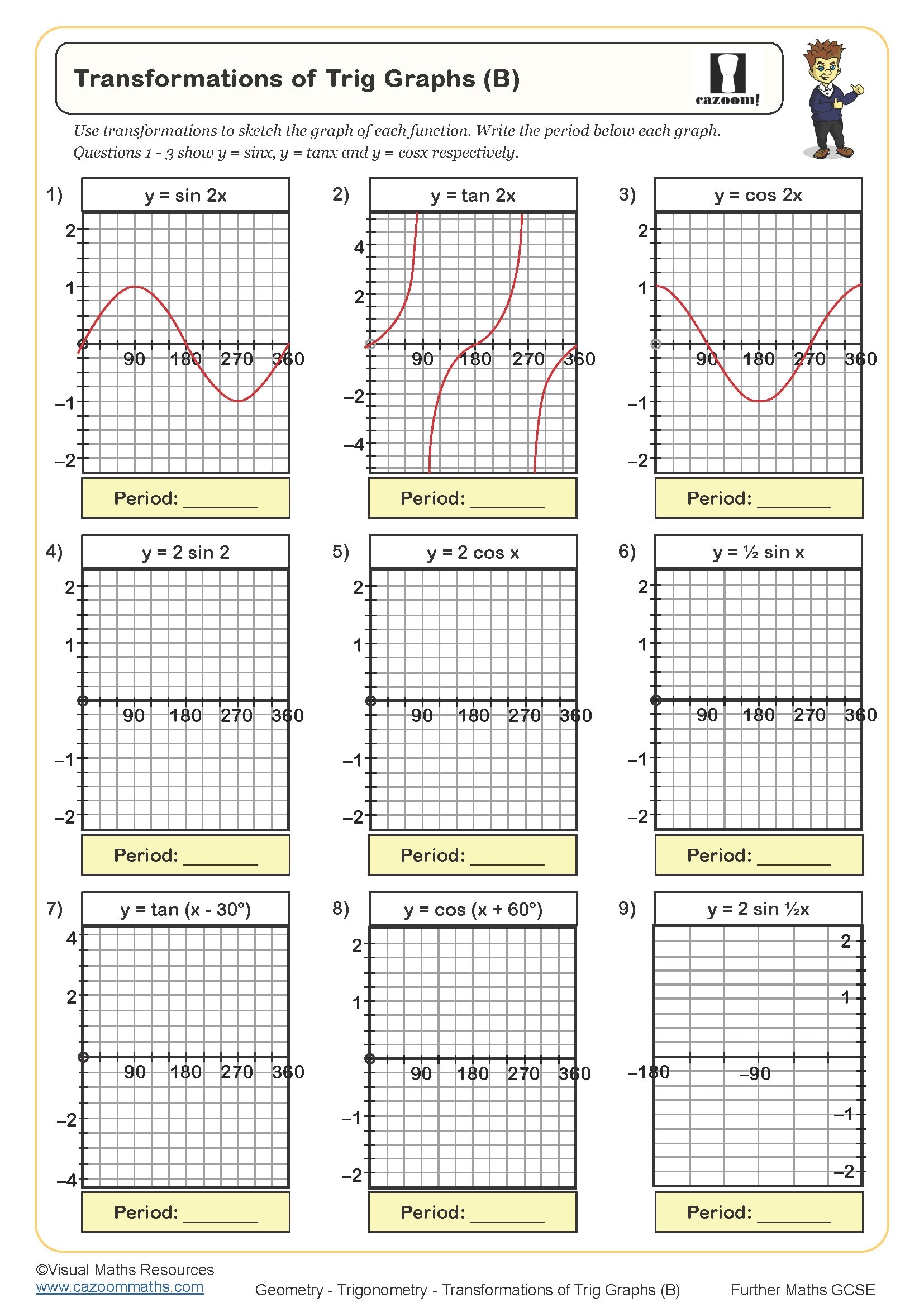 Free Printable Trig Graph Paper