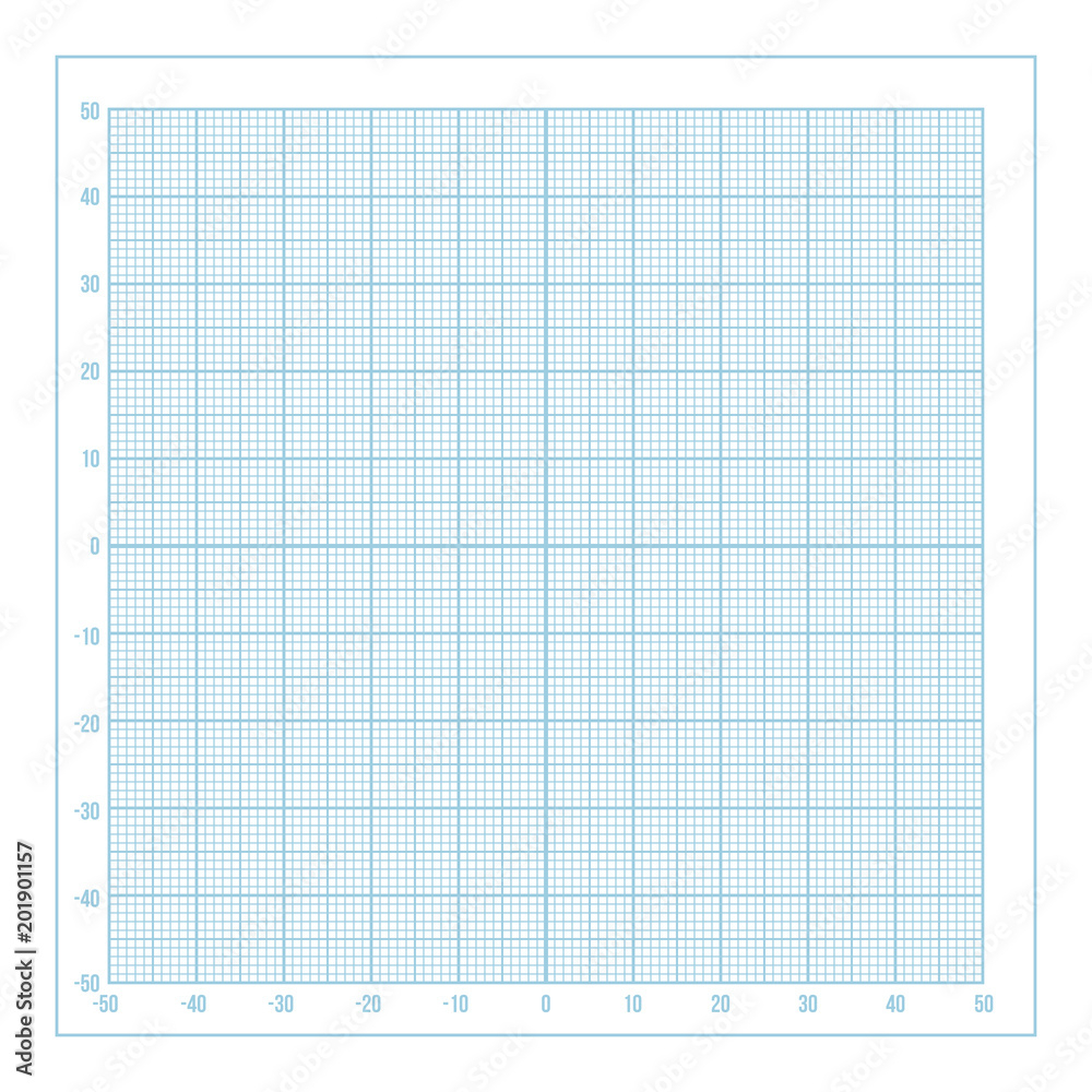 vector blue metric graph paper with coordinate axis 1mm grid accented every 10 millimeters stock vector adobe stock