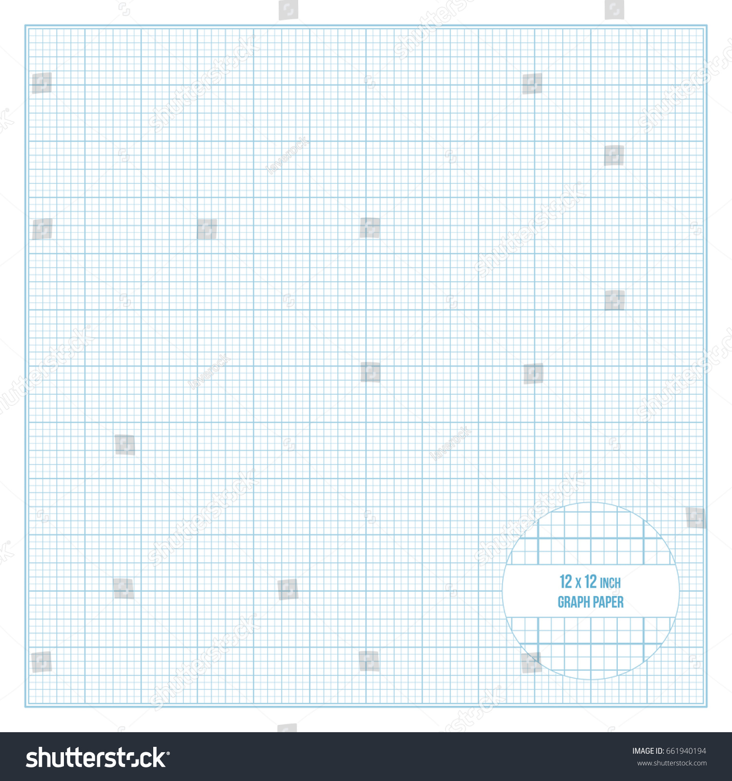 Vector Blue Printable Graph Paper 12x12 Stock Vector Royalty Free 661940194 Shutterstock