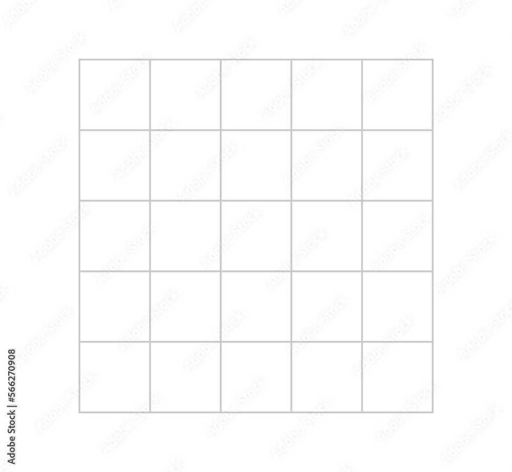 Vector Isolated 5x5 Light Pale Barely Noticeable Gray Grid With Square Cells Template Stencil Colorless Black And White Contour Line Easy Drawing Stock Vector Adobe Stock