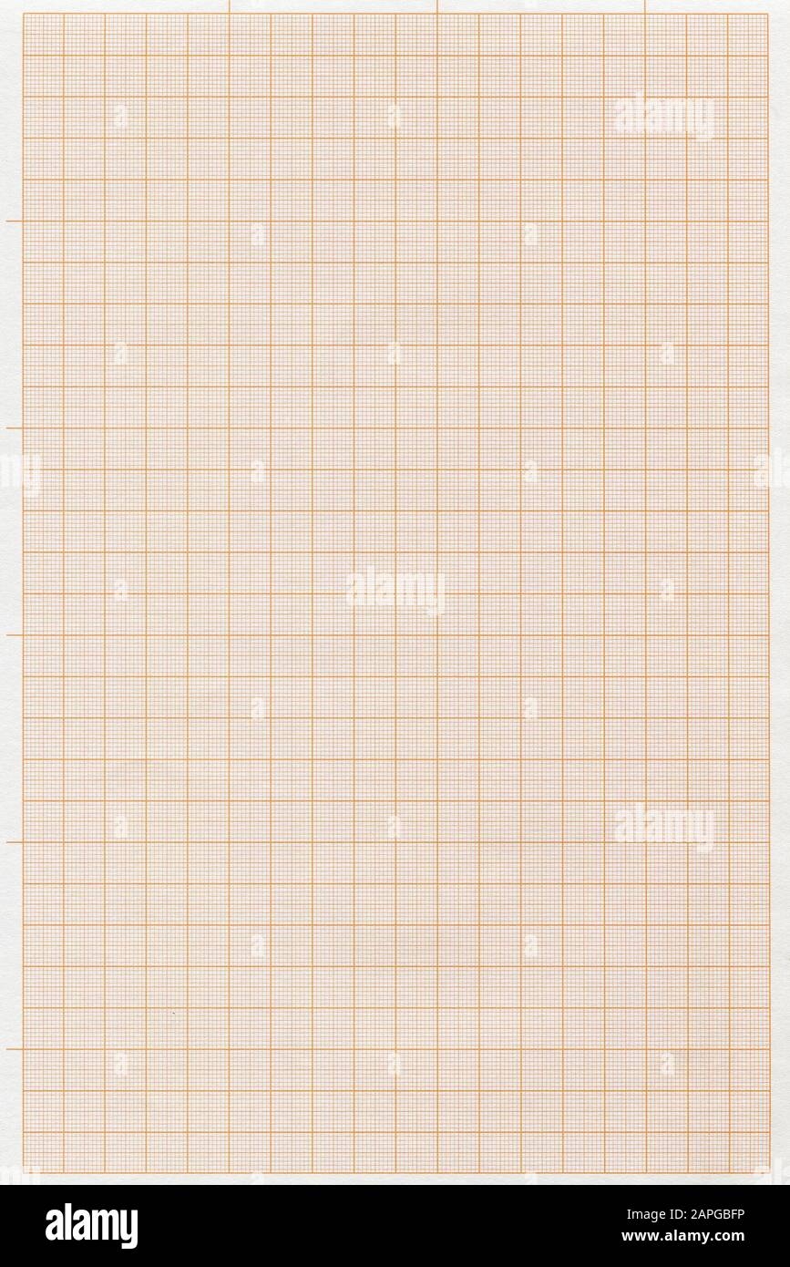 Vertical Illustration Of An Orange Graph Paper Against A White Background Stock Photo Alamy