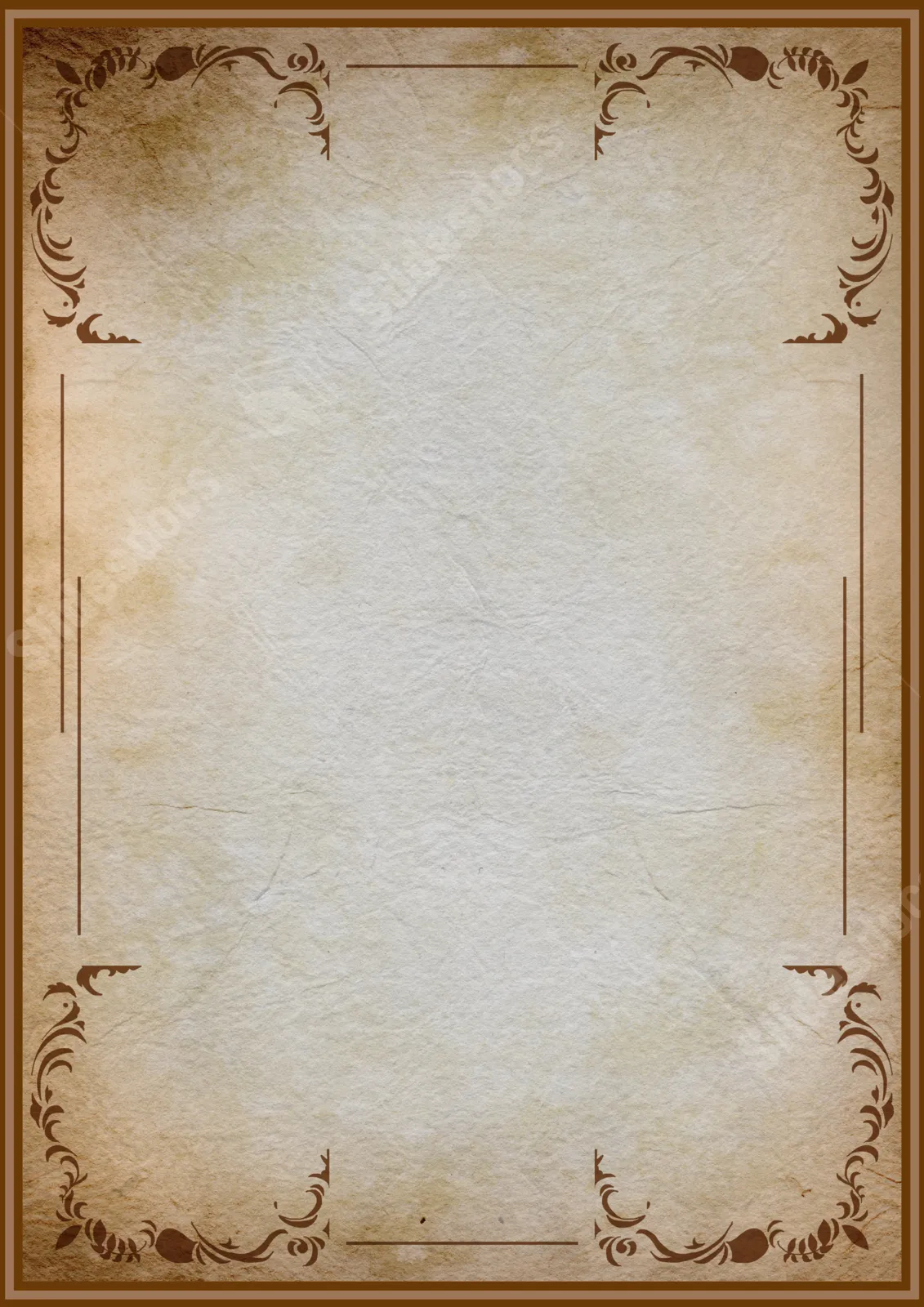 Vintage Paper Page Border And Printable Background In Word Slidesdocs