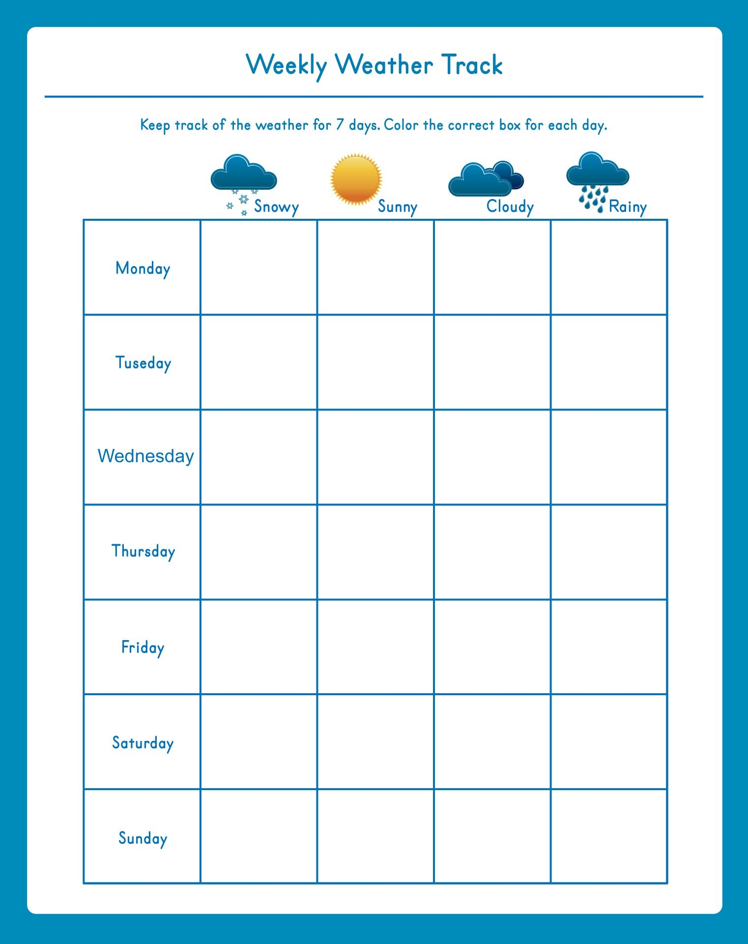 Weather Chart For Kindergarten 10 Free PDF Printables Printablee