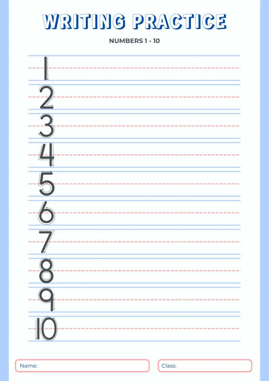 Printable Numbered Writing Paper