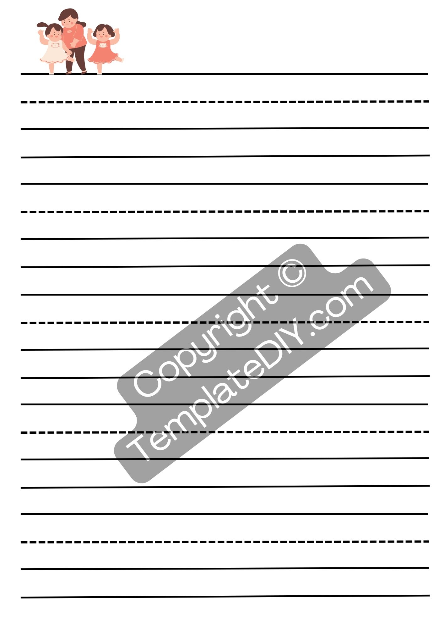 Writing Paper For Kids Template Printable PDF Word