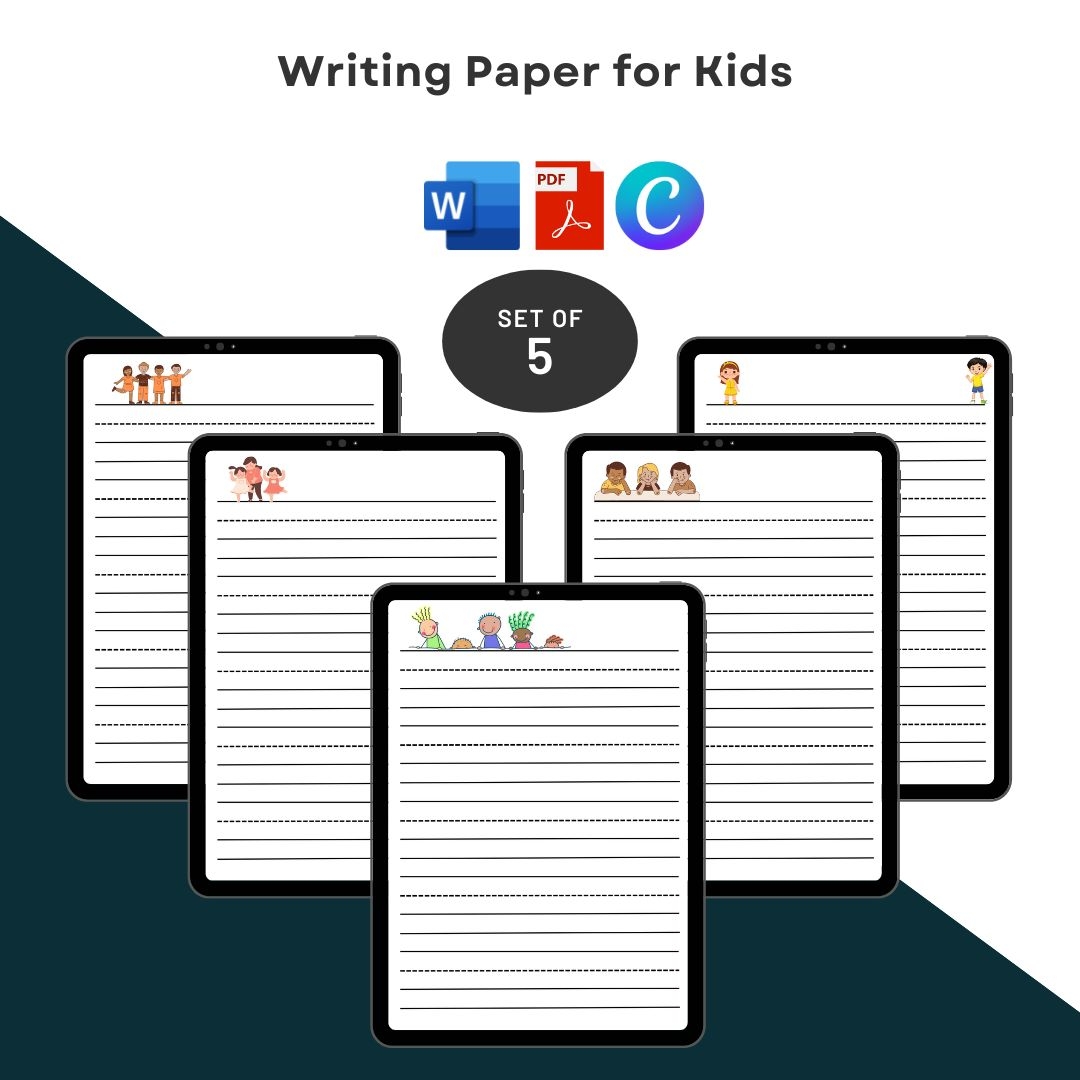 Writing Paper For Kids Template Printable PDF Word