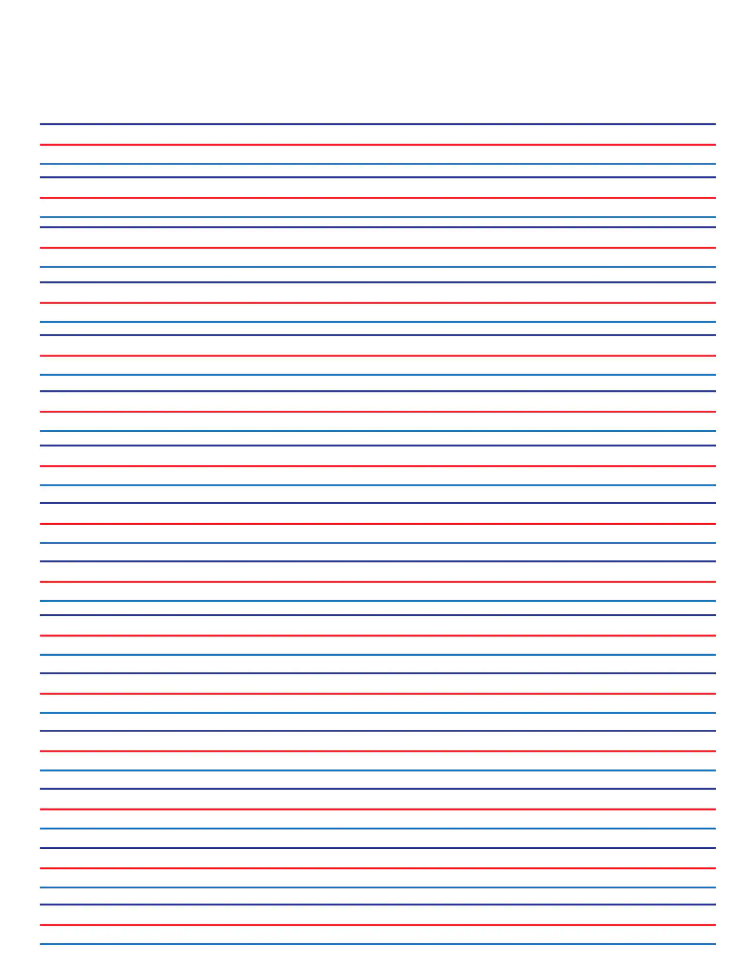 Writing Paper With Solid Red And Blue Lines Etsy