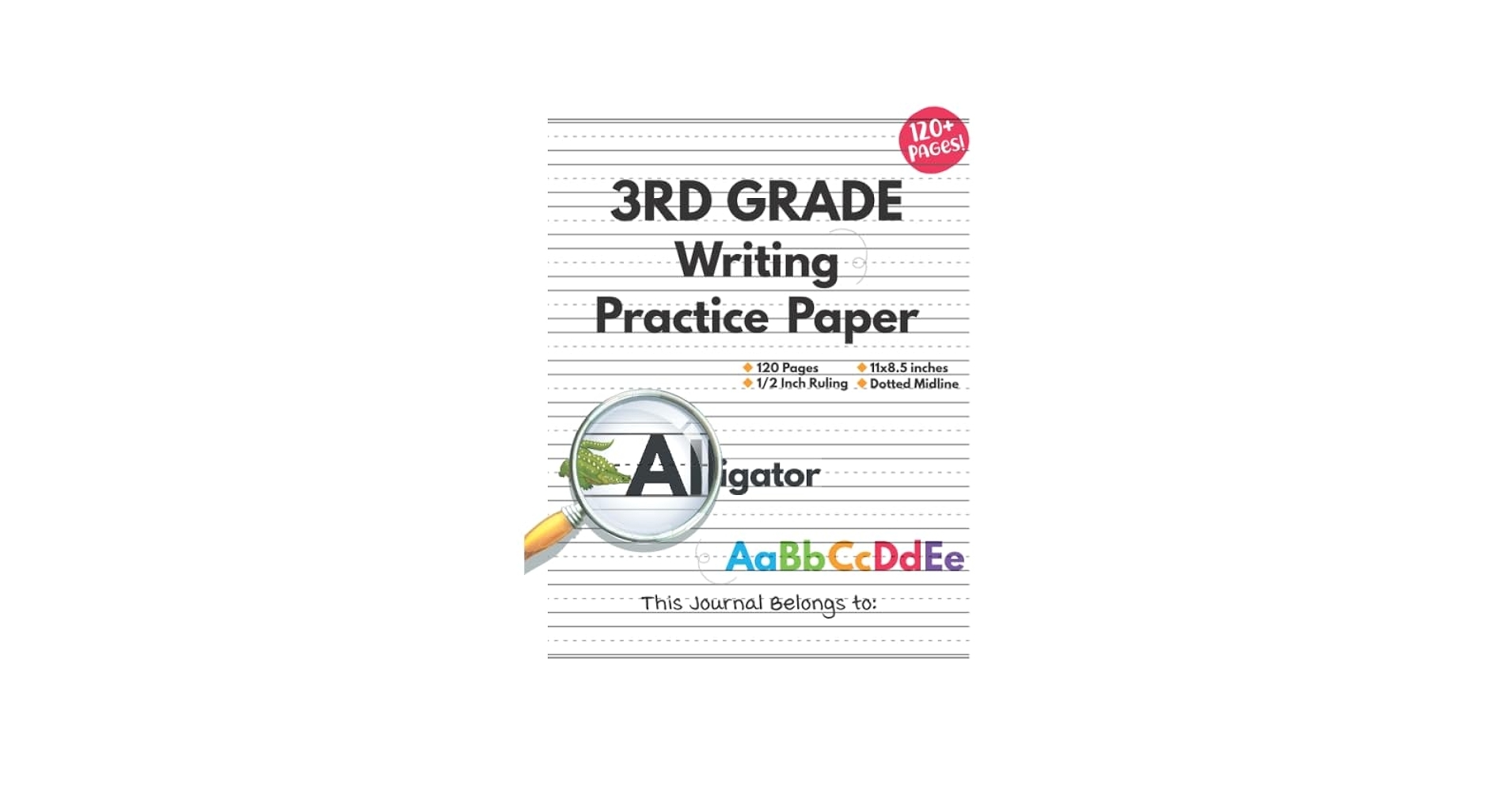 Writing Practice Paper With Dotted Lines For 3rd Grade 120 Sheets Of Lined Handwriting Paper 1 2 Inch Rule half With Center Line Notebook 11 X 8 5 Publications RAWRsome 9798651597154 Amazon Books
