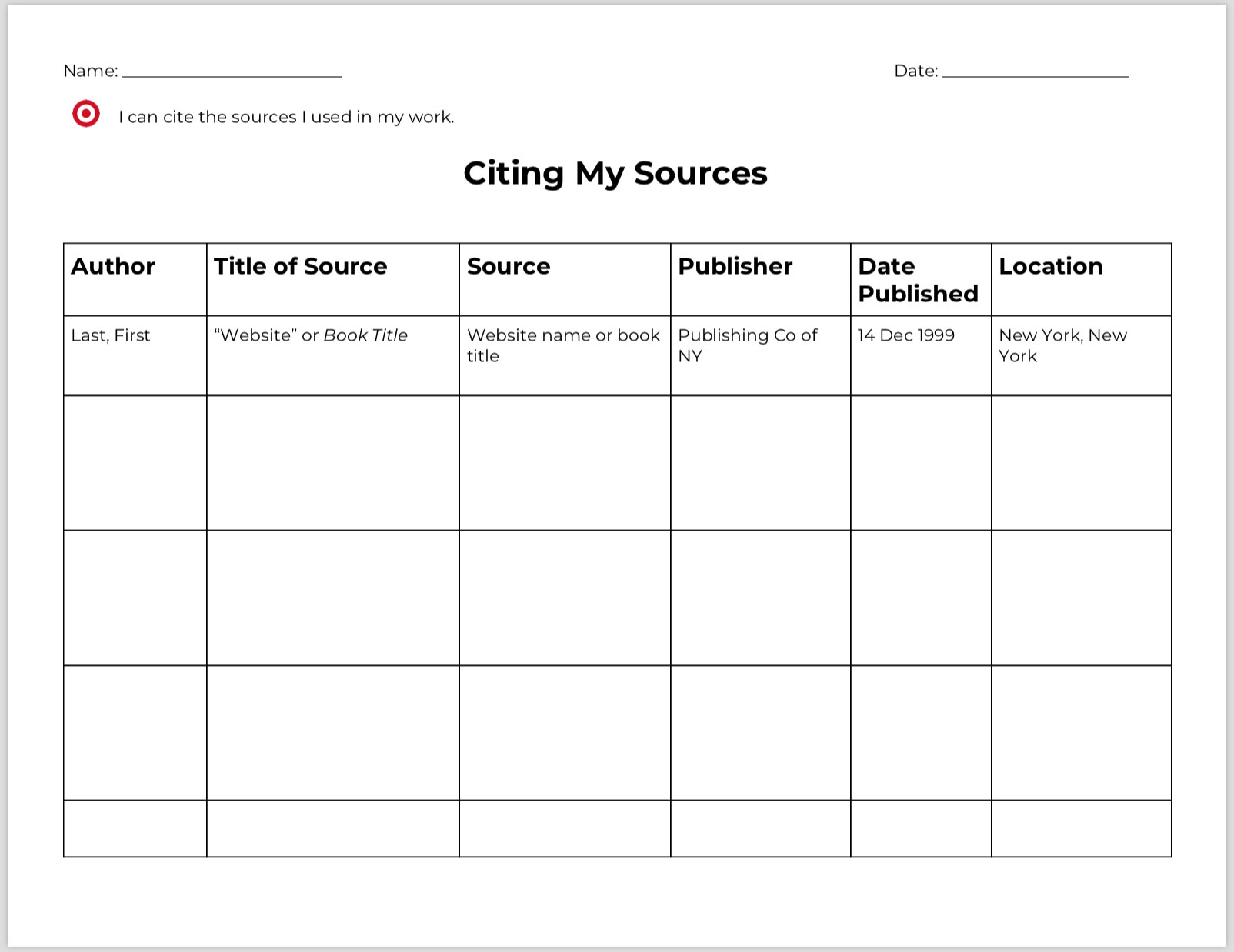 Writing Research Papers Graphic Organizers